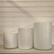 White Glass Cylinder Vases | 3 Assorted