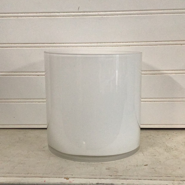 White Glass Cylinder Vases | 3 Assorted
