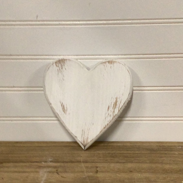 White Distressed Hearts, choose your size
