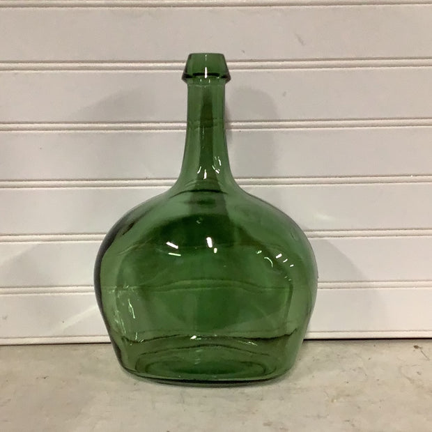 Green Bottleneck Glass Vase