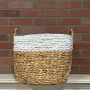 Seagrass basket with white top