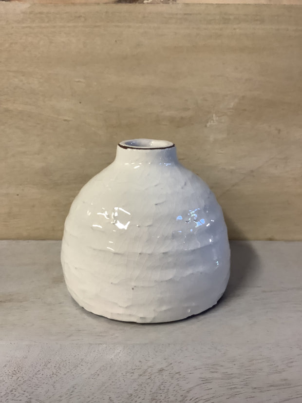 Large White paper mache vase