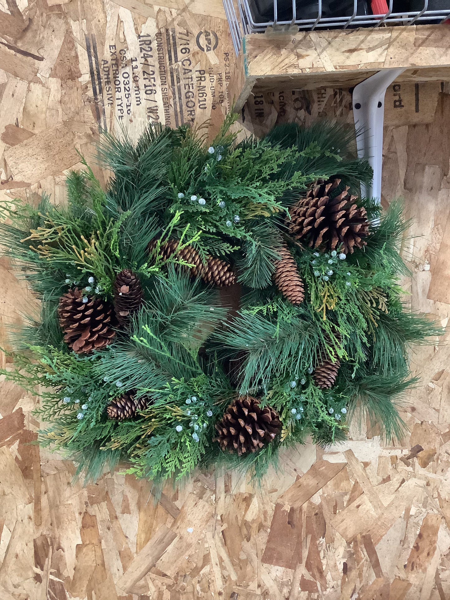 Christmas Cheer Wreath with Pinecones & Berries