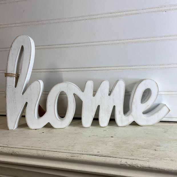 White Home Wooden Cut Out