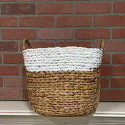 Seagrass basket with white top