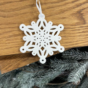 White Resin Snowflake Ornaments | 3 Assorted