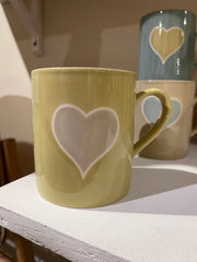 Handmade Stoneware Heart Mug | 4 Colors Available