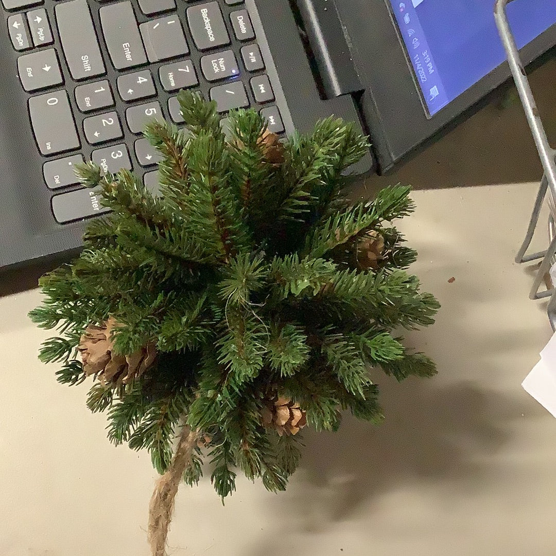 Angle Pine Orb with Mini Pine Cones
