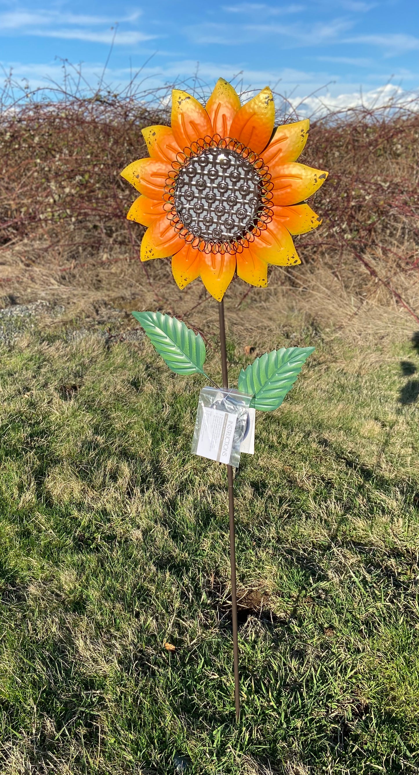 Solar Lighted Sunflower Stake