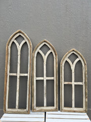 White Pisa Wood Church Window | 3 Assorted