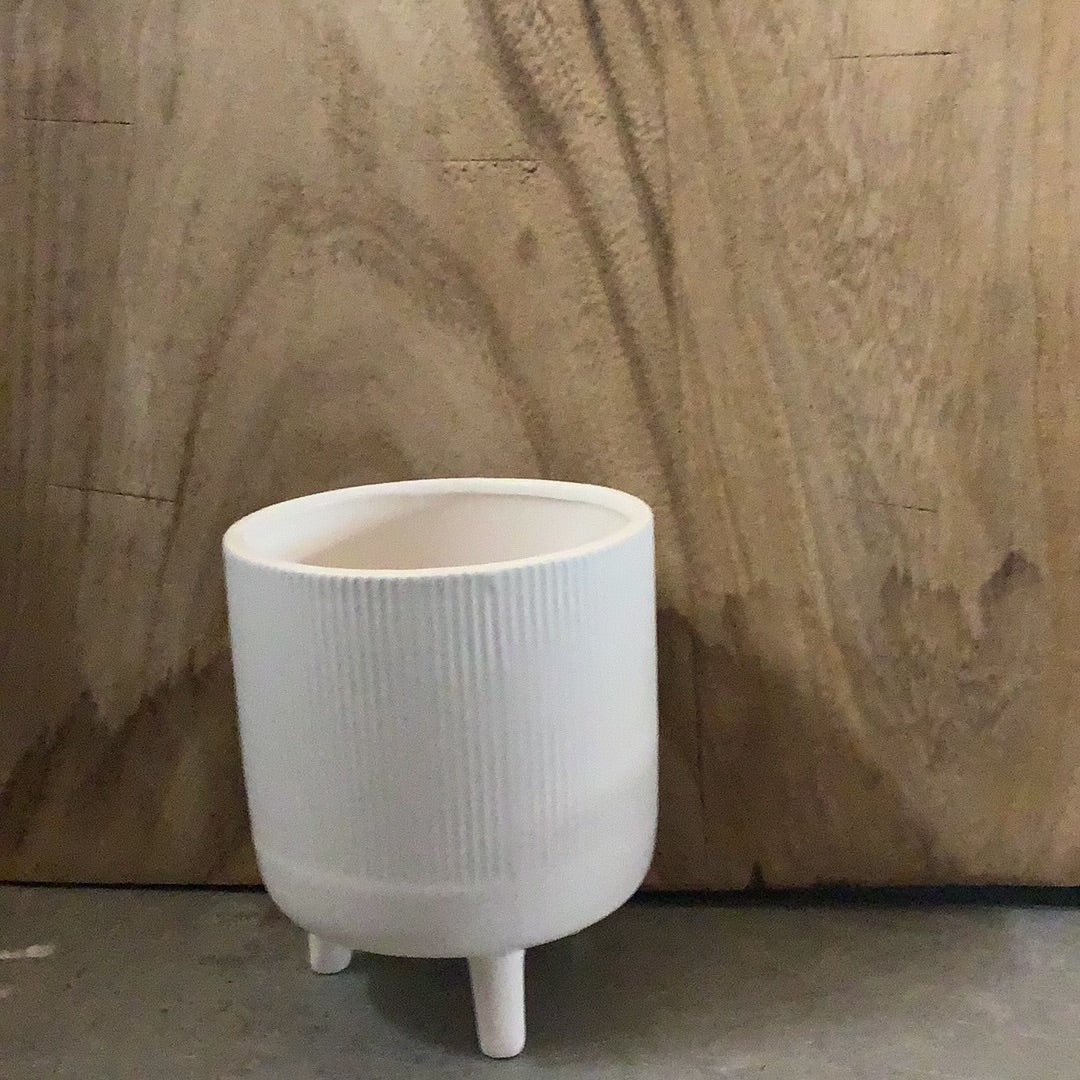 Matte White Pot With 3 Legs | Pick Your Size