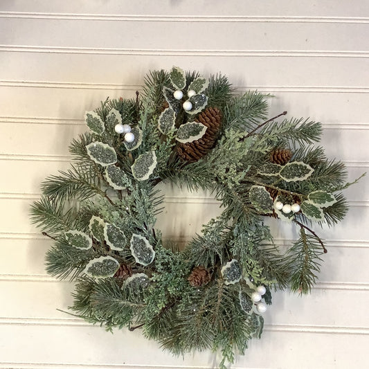 Pine cedar snow berry 15” wreath