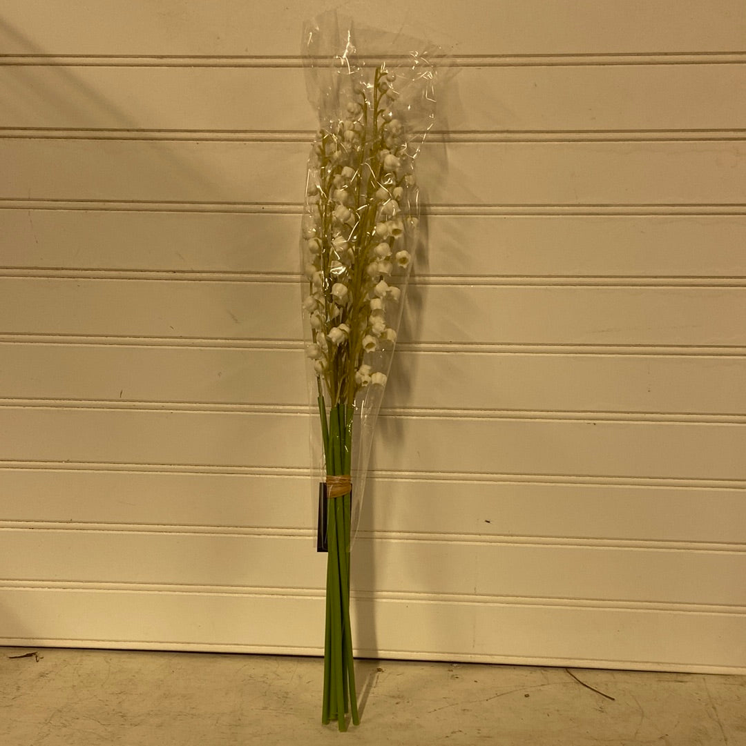 White real touch lily of the valley stem bundle