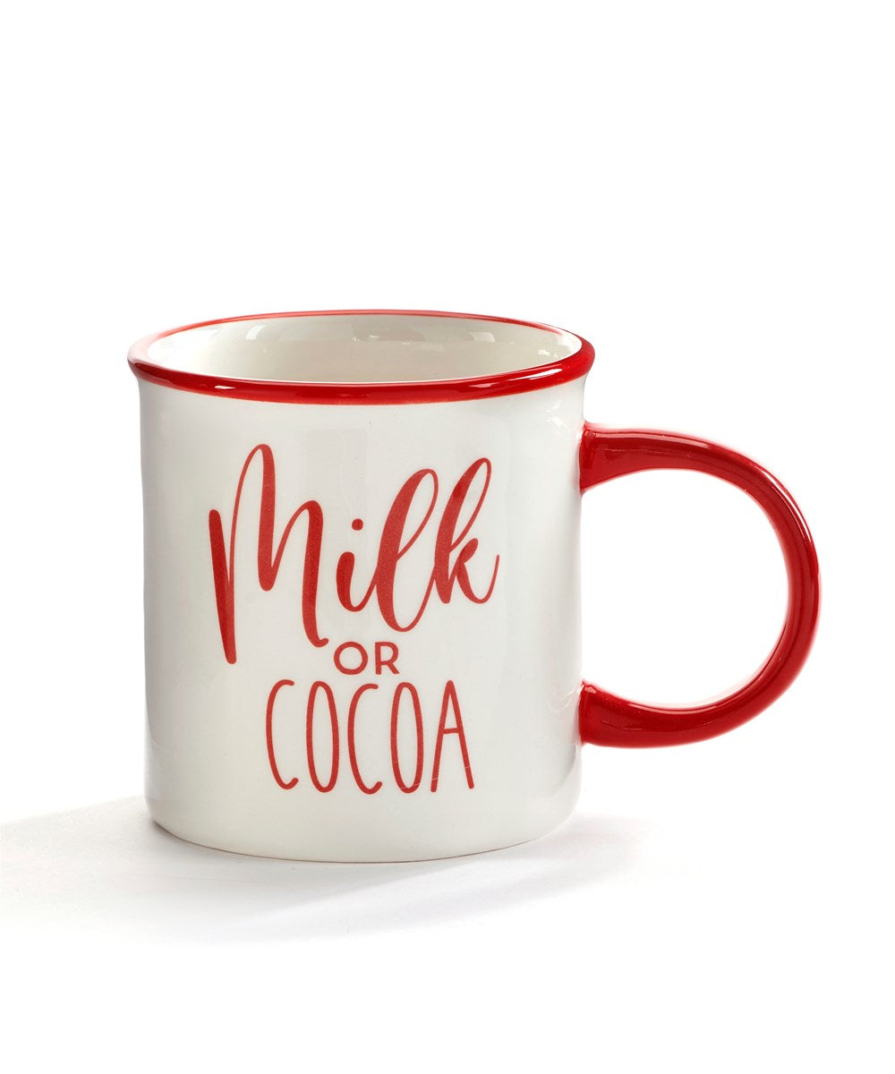 Milk or Cocoa Red & White Mug