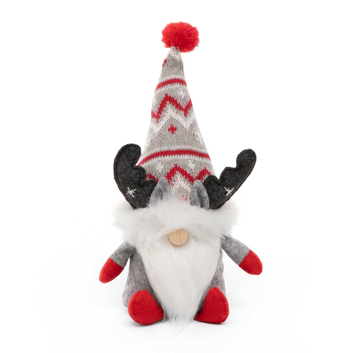 Gnome with Grey moose antlers